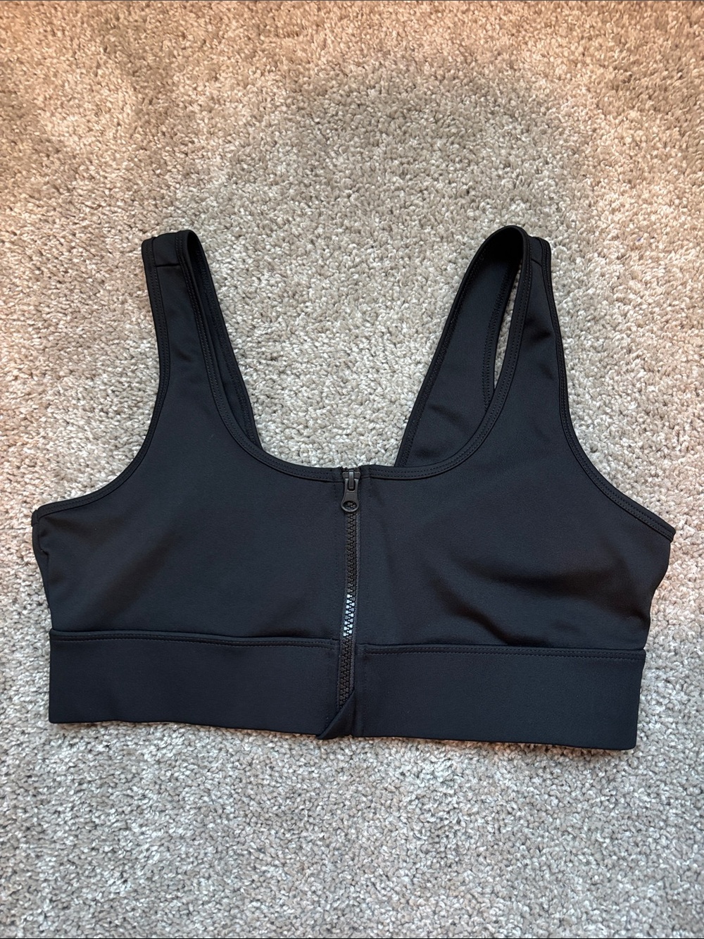 Front-Zip Black Sports Bralette - Women Intimates & Sleepwear
